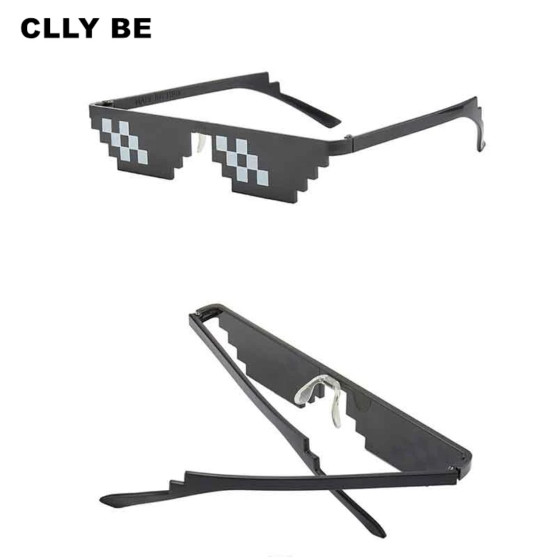 

Mosaic Stripe Sunglasses Women Men Black Joke Funny Novelty Toys Thug Life Glasses Tricky Interesting Gadgets Party Prank Props