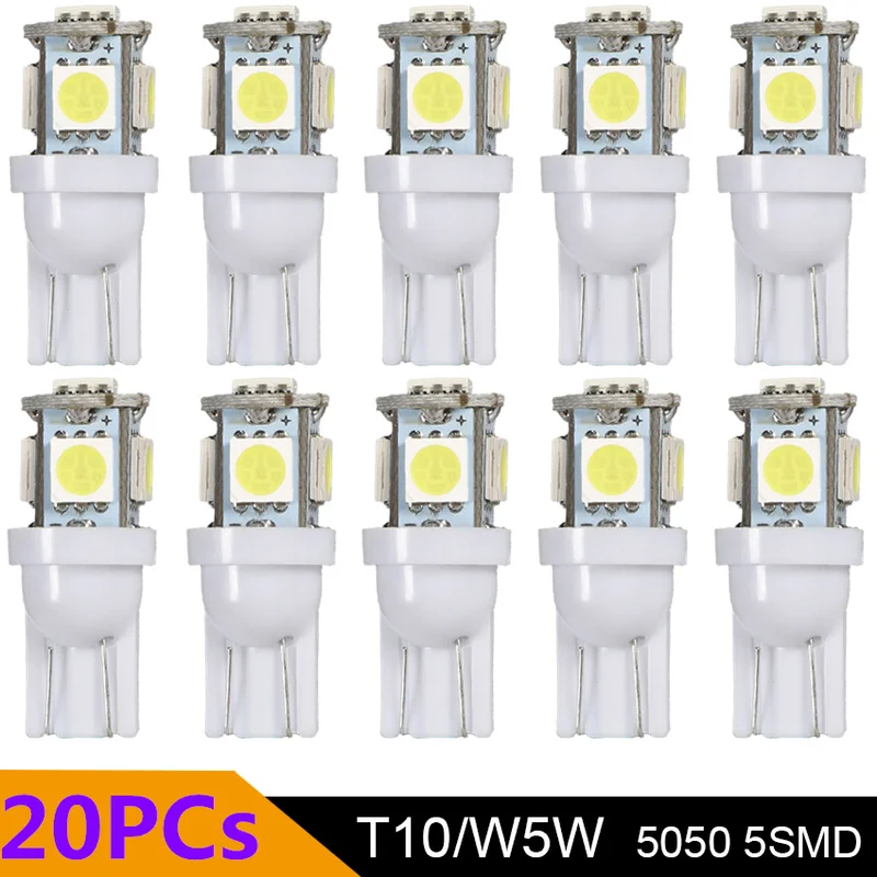 10x T10 W5W 168 194 192 светодиодный светильник футболка с принтом &quotавтомобиль&quot 5050 5 SMD