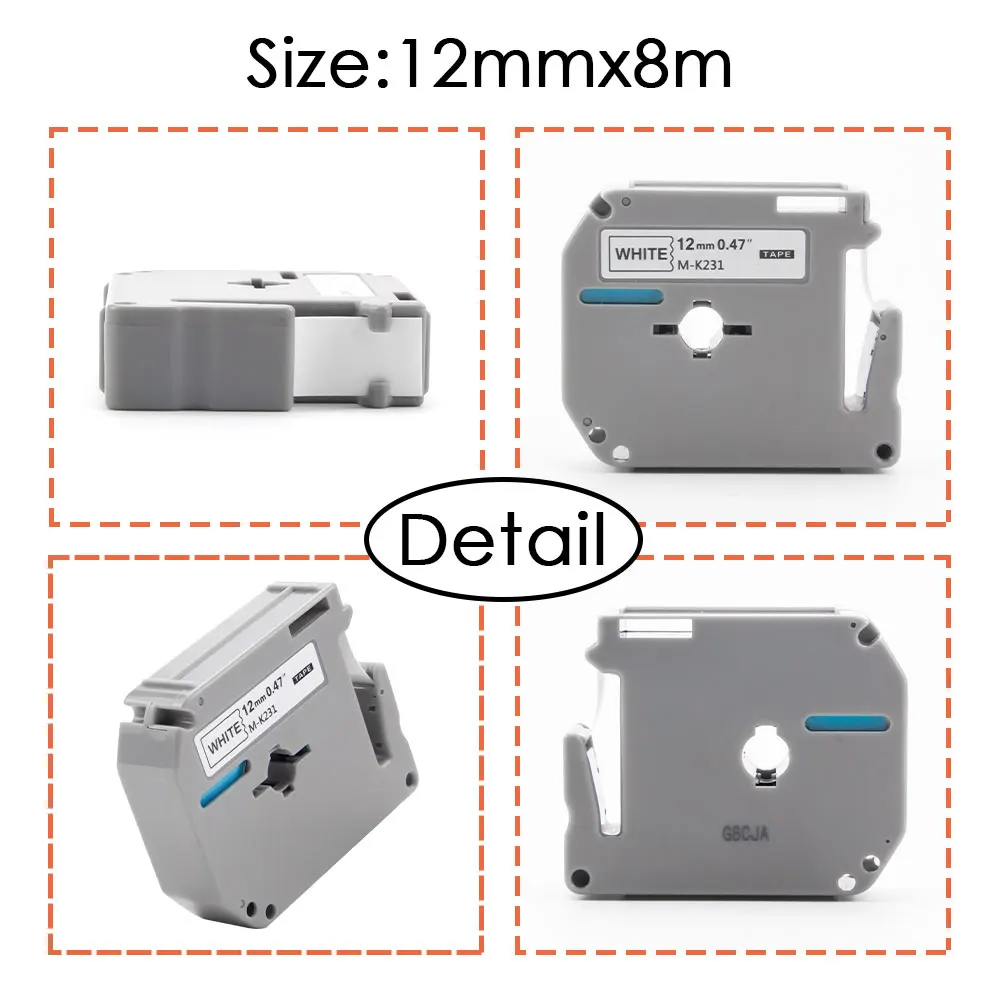 Absonic 10 шт. M-K231 совместимый Brother Labeler M Картридж Ленты для маркировки MK231 Mk 231 M K231 для P сенсорный принтер этикеток PT-65 PT-75