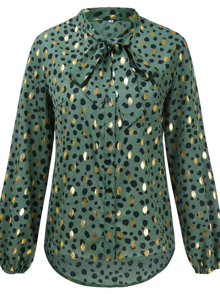 

Women's Clothing 2021 Autumn and Winter Long Sleeve Jacket Chiffon Temperament Slim Printing Shirt
