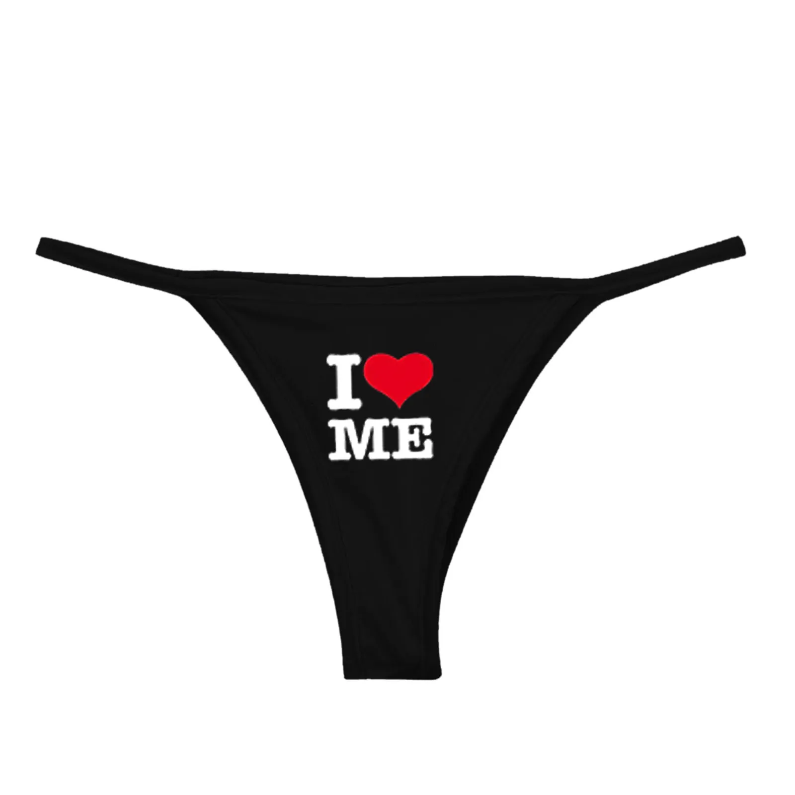 

MCLAOSI Women Funny Letter Printed Panties Sexy Cotton Black Lingerie G String Thong Underwear Ladies Underpants interior