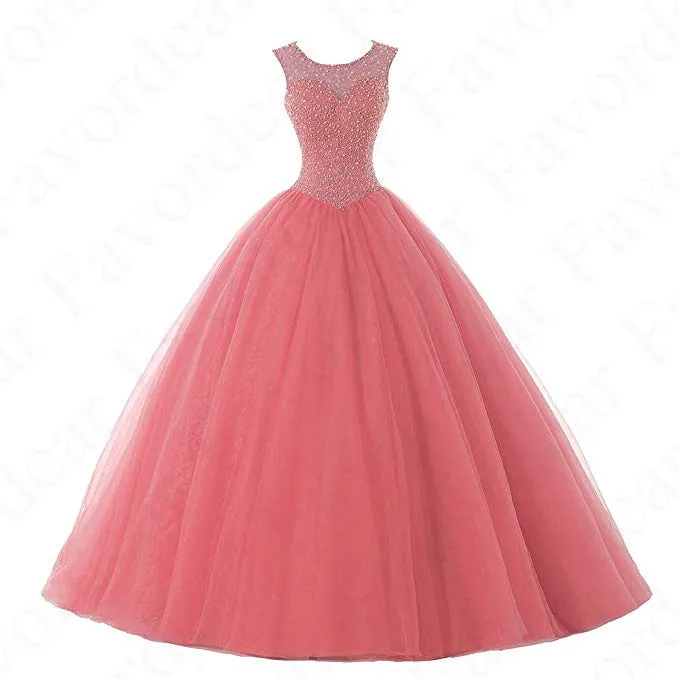 BLF-103-coral Favordear Vestido De 15 Anos Бирюзовый Расшитое бисером в честь пятнадцатилетия платья очень красивое бальное платье сладкий 15 со шнуровкой на спине Румяна платья для выпускного вечера - Цвет: BLF-103-coral