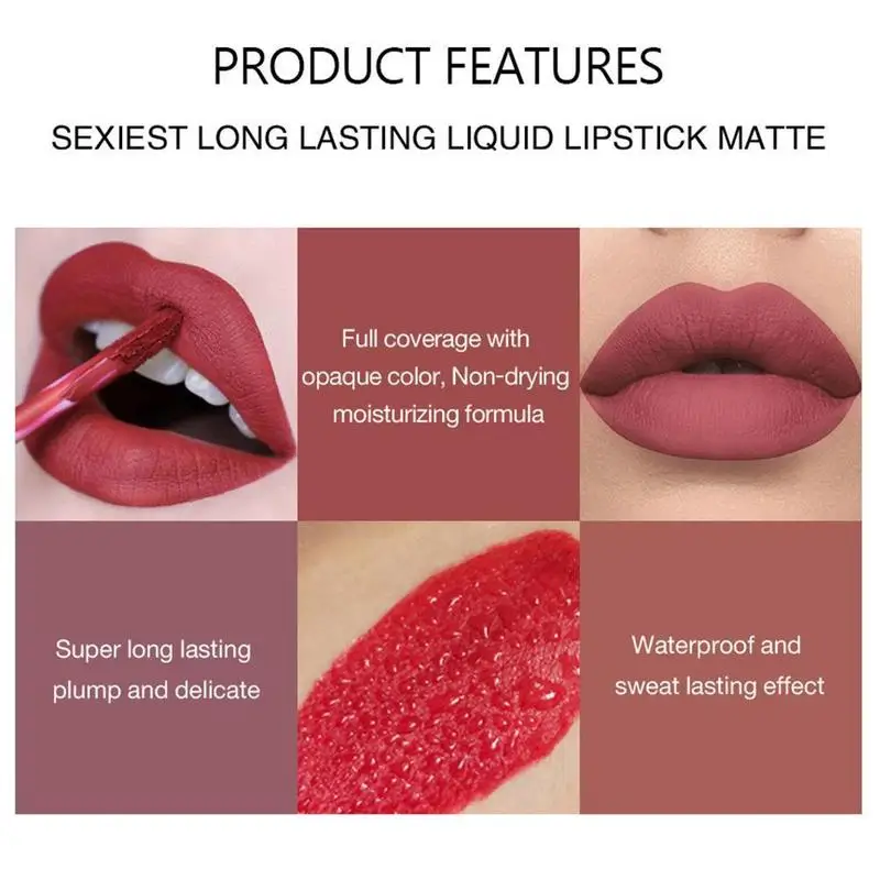 

Matte Liquid Lipstick Lipgloss Sets Moisturizer Natural Dvelvet Water Velvet Sexy Lip Gloss Long Lasting Cosmetics