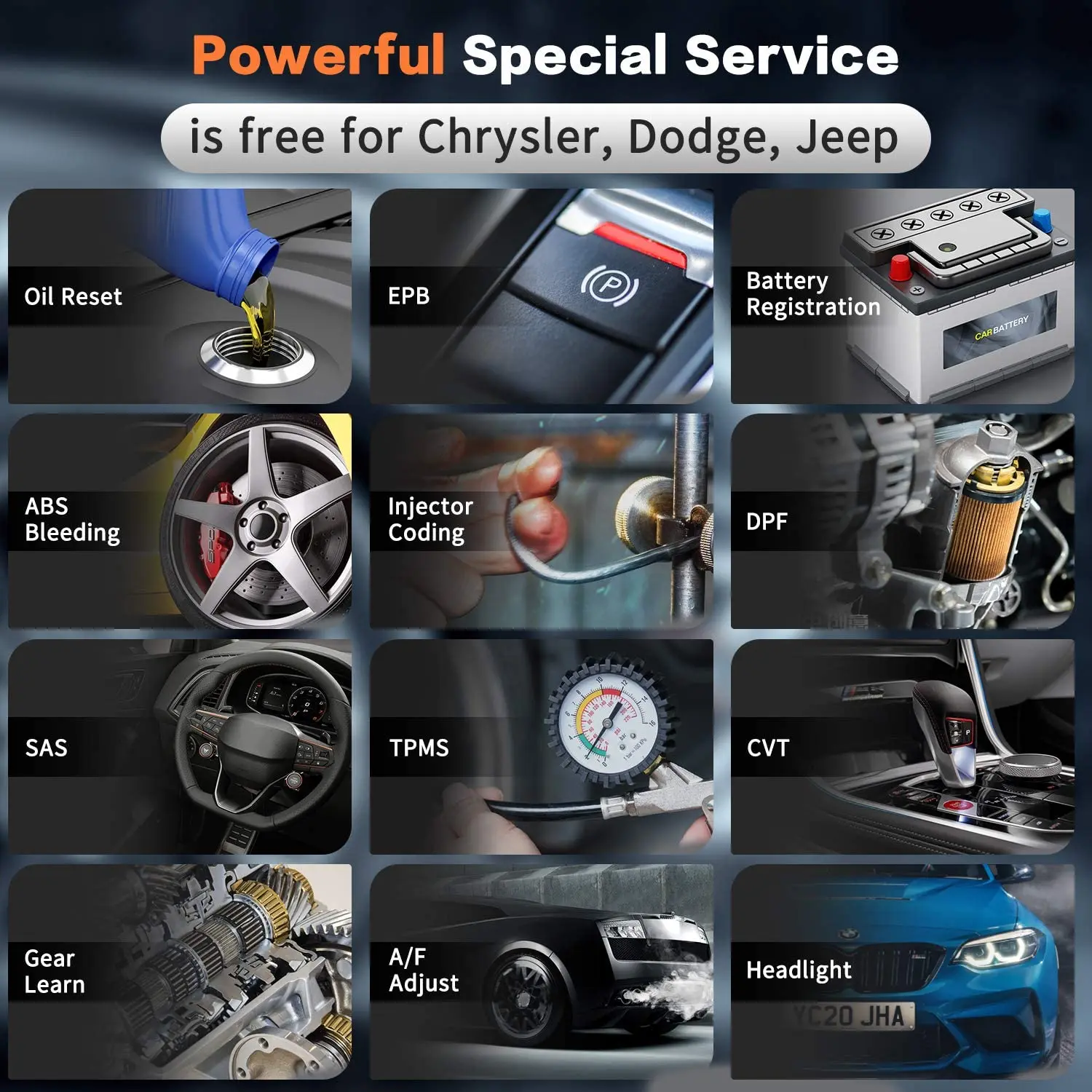 FOXWELL NT510 Elite OBD2 сканирующий инструмент для Chrysler Dodge Jeep полная система ABS EPB DPF