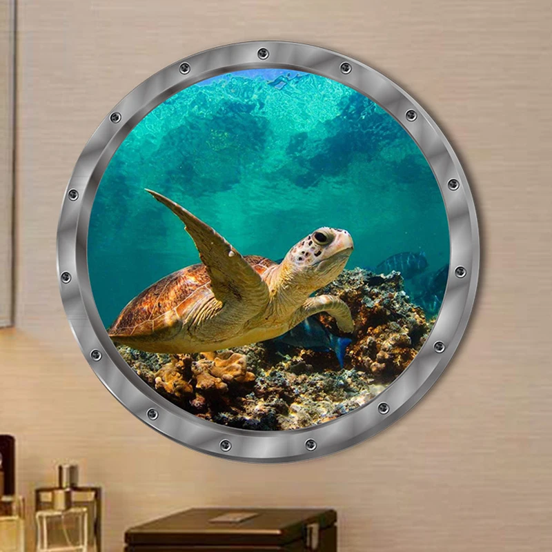 1 шт. Deep Sea beauty морская черепаха Наклейка на стену s стикер для туалета наклейка