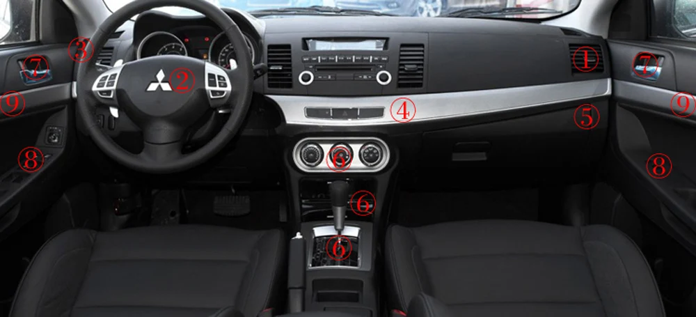 Для Mitsubishi Lancer EX2009- внутренняя Центральная панель управления дверная ручка наклейки из углеродного волокна наклейки аксессуары для стайлинга автомобилей