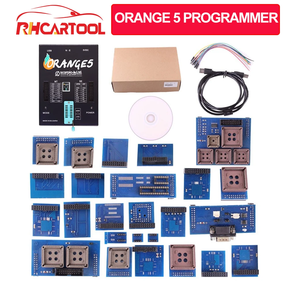 

OBD2 автомобильный программатор Orange5 диагностический инструмент с полным адаптером orange5 ECU Программатор диагностические инструменты оранжев...