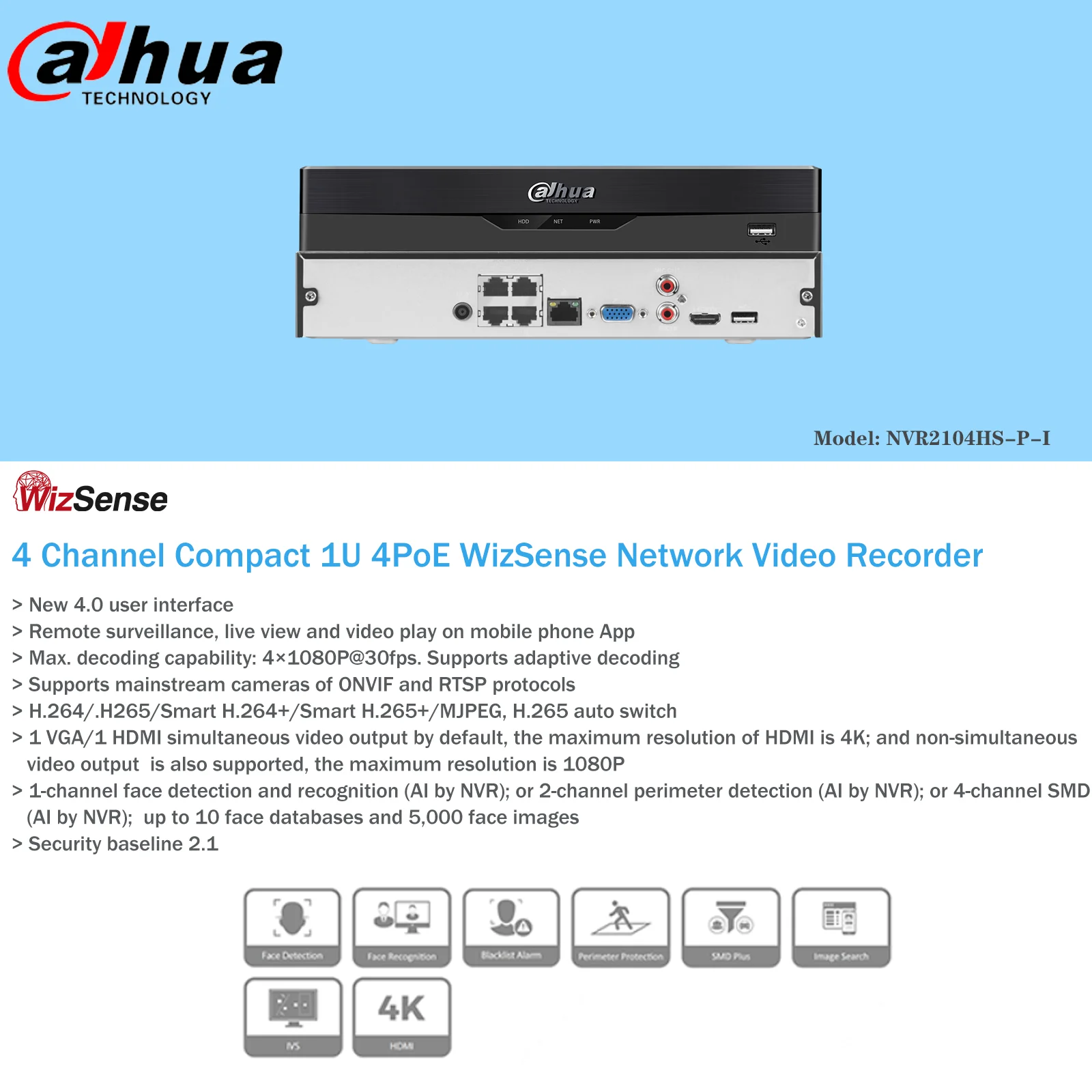 IP камера Dahua 4 МП 4K сетевой видеорегистратор система видеонаблюдения|Система