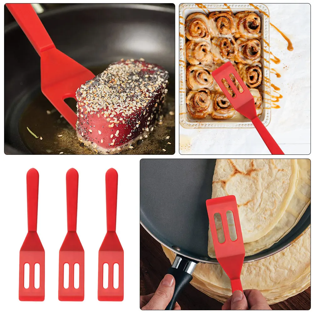 

3pcs Cooking Utensil Spatula Cream Utensil Cooking Shovel Kitchen Utensil (Red)