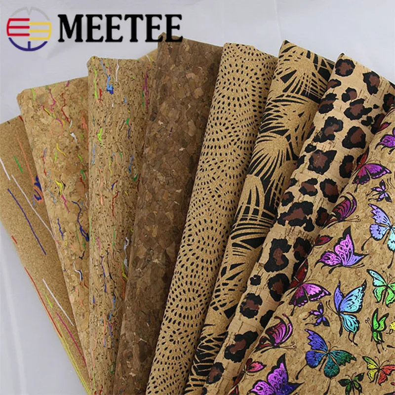Meetee 90X138 см Натуральная пробковая искусственная кожа ткань печать ПУ сумка Украшение DIY багаж домашняя обувь подарок аксессуары SL006