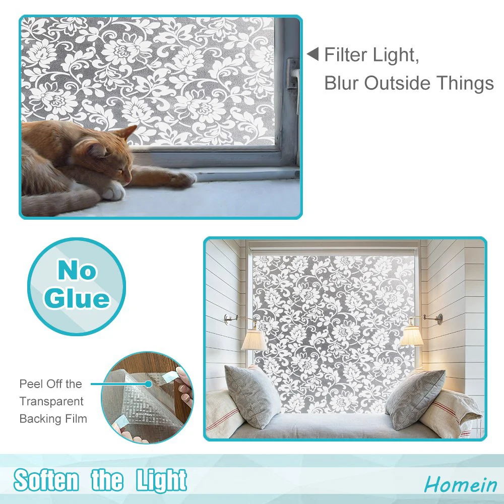 

Vinyl Mirror Glass Privacy Window Film,Light Blocking Anti Uv Window Stickers With Static Cling,Heat Control Opaque Window Film