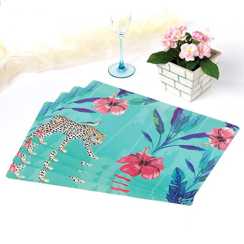 

PVC Tableware Cover Waterproof Pink Free Shampoo Western Cuisine Mat Anti-scald Skip Resistant Table Cloth