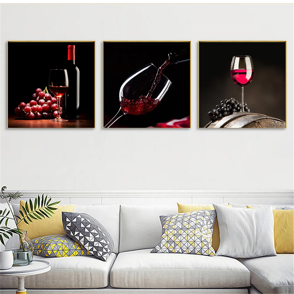 Настенная Картина на холсте с изображением красного вина постеры и принты еды