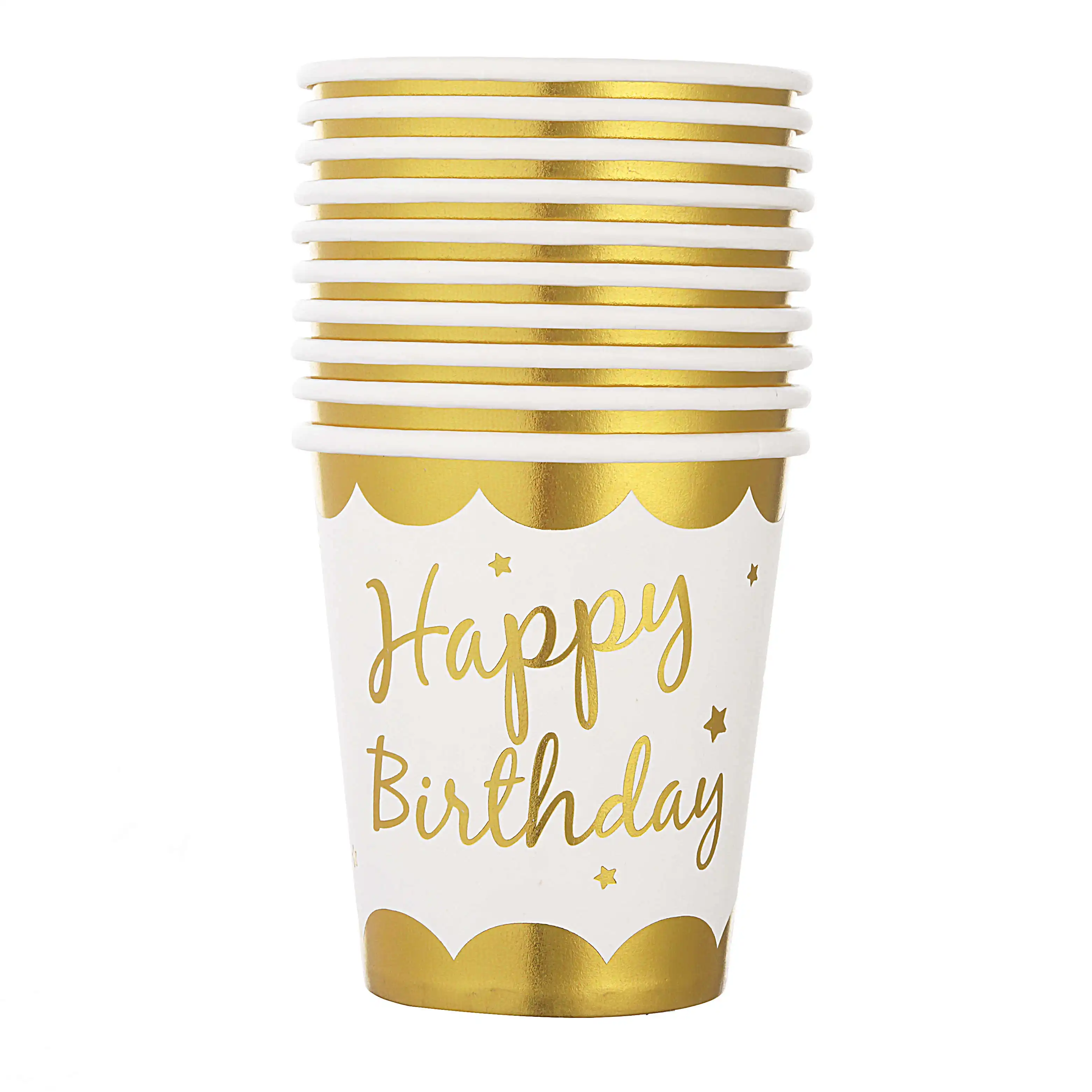 10 шт. Золотой Кубок Праздничная бумажная посуда день рождения суповую тарелку в
