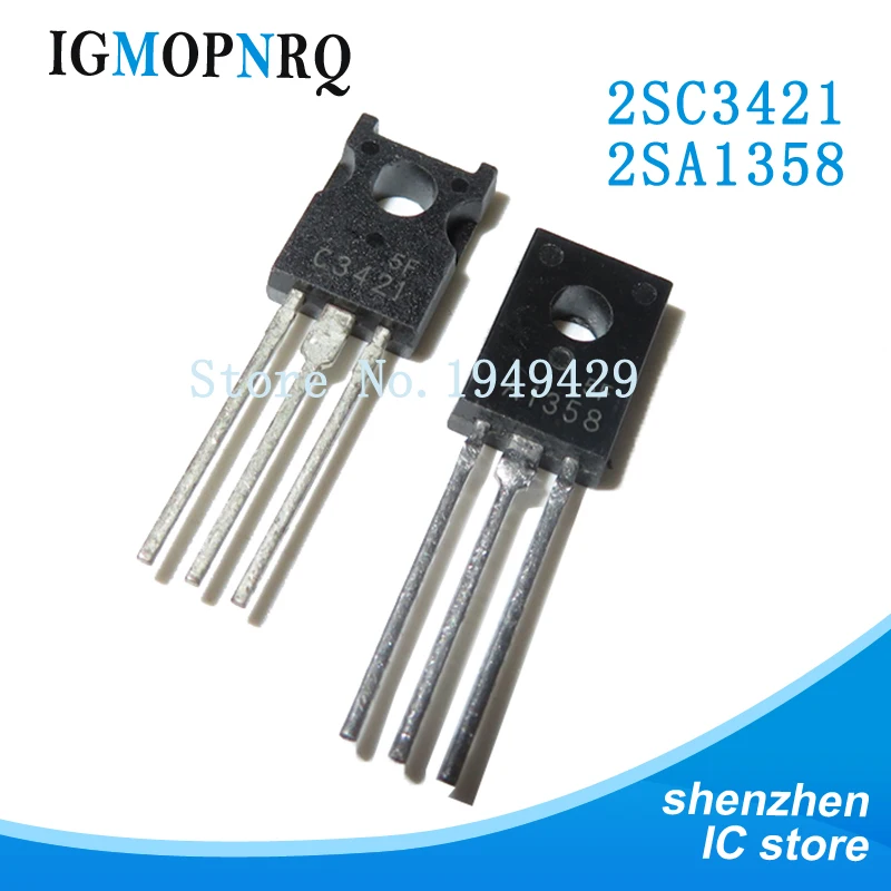 

10 шт. 2SA1358 2SC3421 (5 шт. * A1358 + 5 шт. * C3421 ) 2SA1358-Y 2SC3421-Y TO-126 Новинка