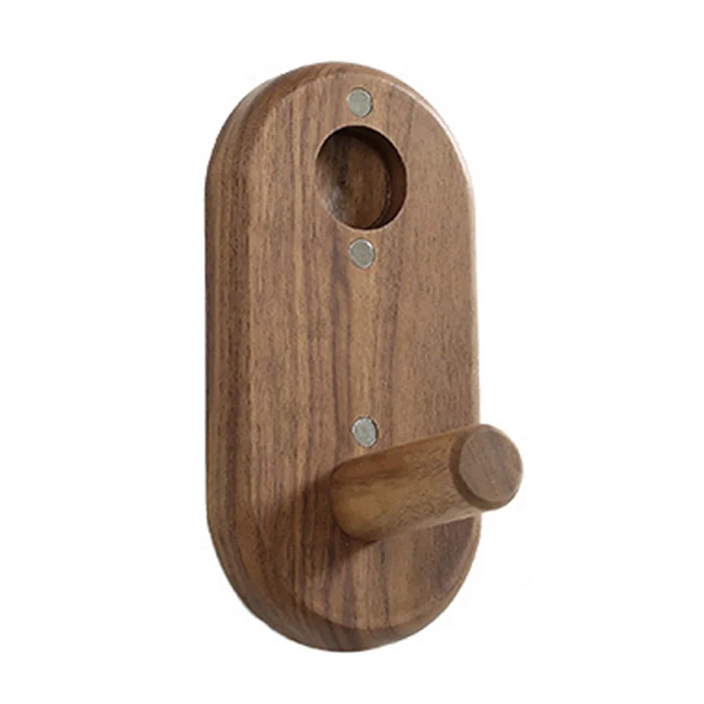 

Accessories Organizer Rustic Walnut Wood Easy Install Wall Mount Hair Dryer Holder Durable Magnetic Nozzles Stand