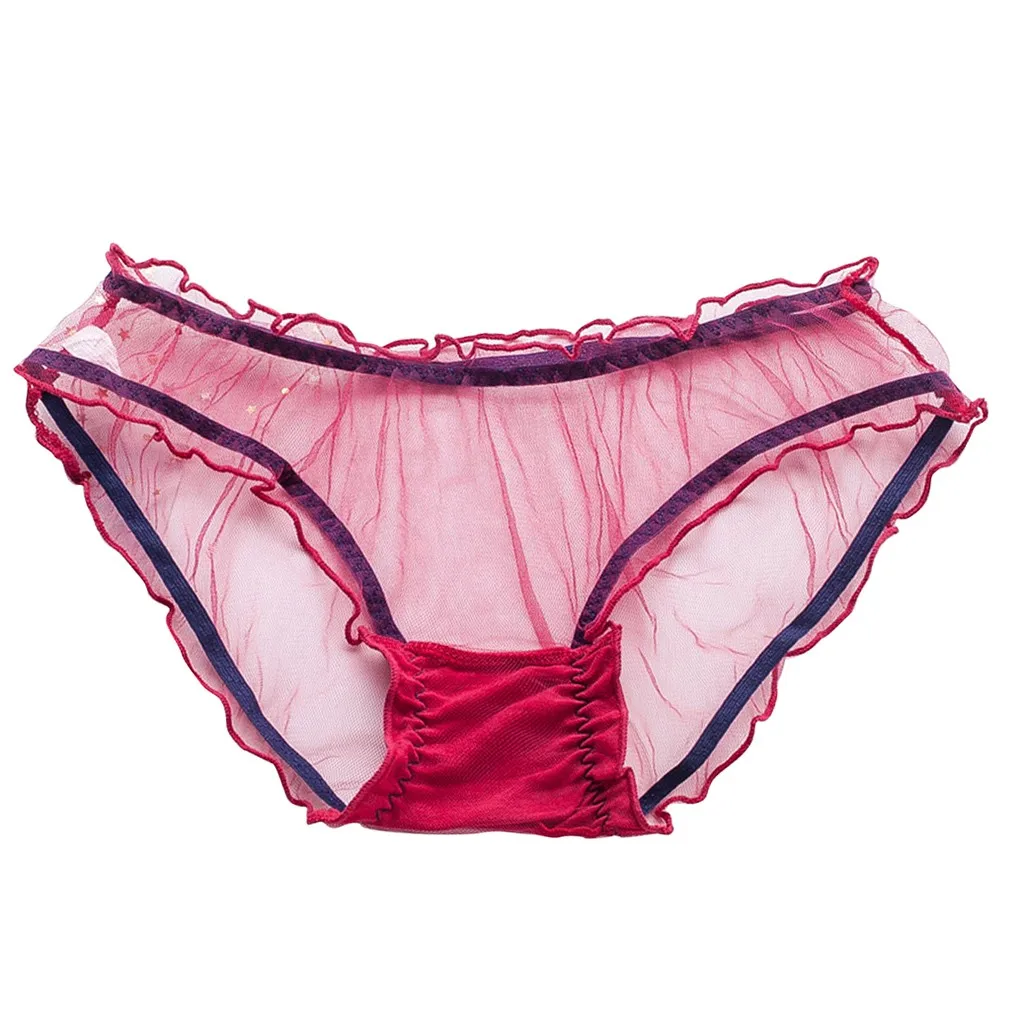 Прозрачные женские сексуальные трусики кружевные стринги ультра-тонкие