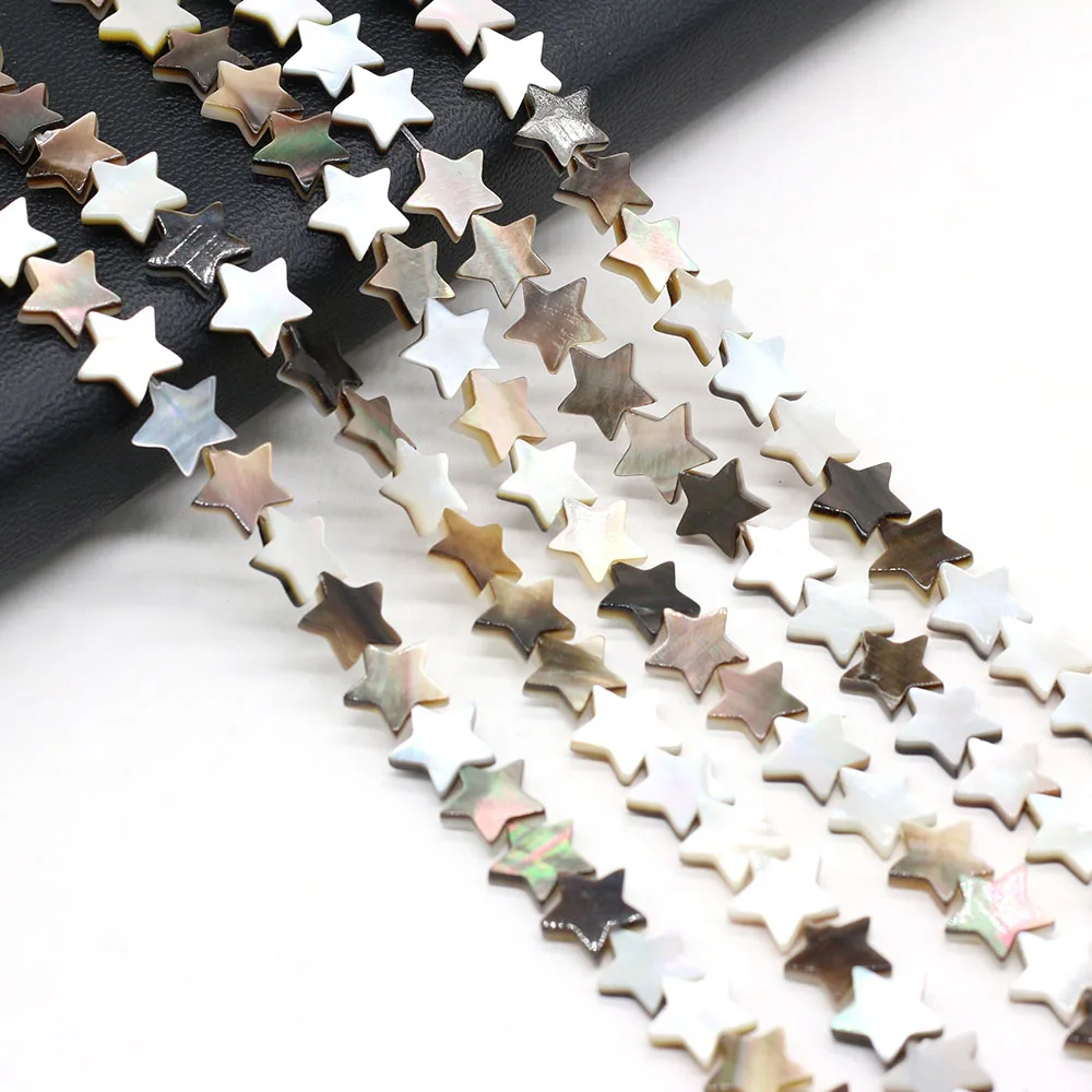 

Natural Freshwater Five-pointed Star Shape Black Spacer Shell Beads For Bracelet Necklace Jewelry Making Size 6mm 8mm 10mm 12mm