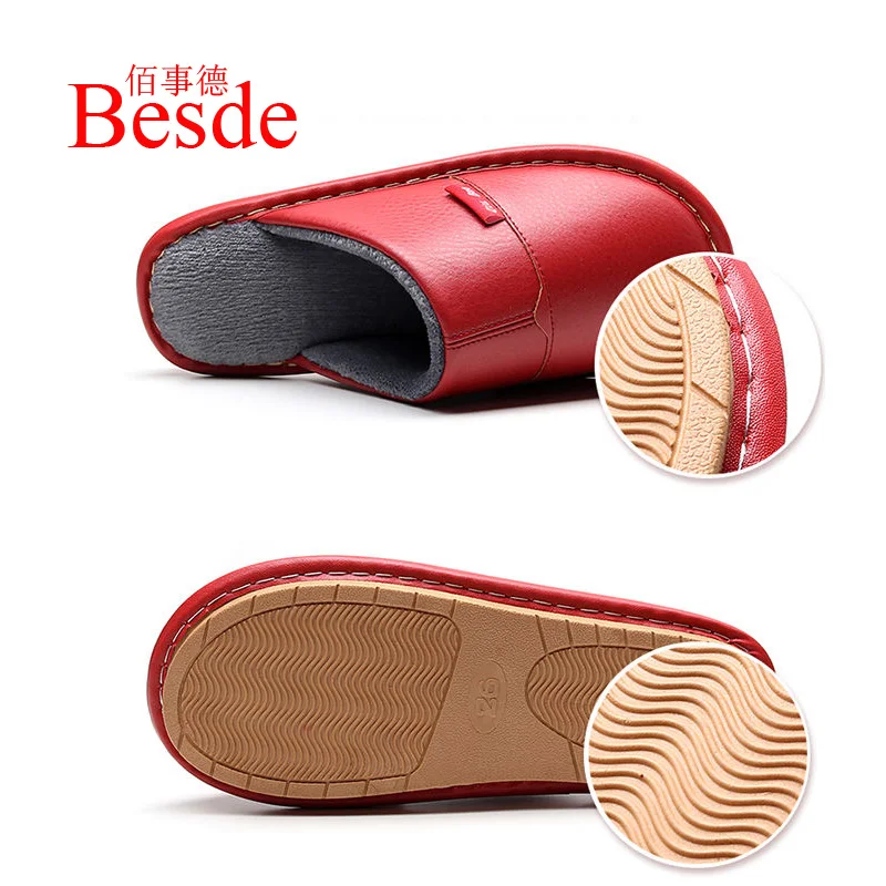 Plus size 45/46 Unisex home slippers women winter leather shoes microfiber high quelity female house slippers short plush shoes