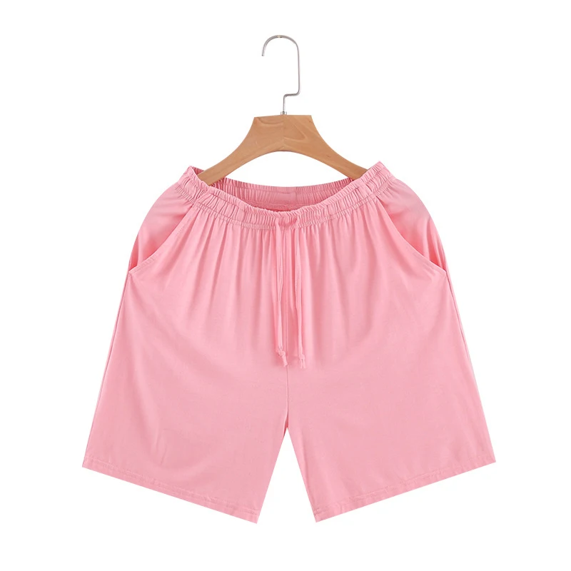 

Plus Size Summer Women Casual Thin Shorts Short Pants Solid Workout Elastic Waist Drawstring Running Modal Shorts With Pockets