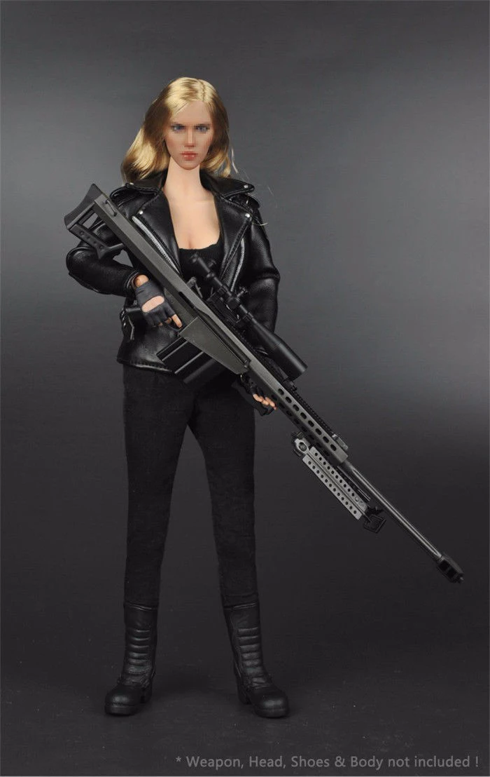 

New Arrivals 1:6 Ratio Female Clothes Handsome Black Leather Jacket, Suitable for 12-inch Movable doll toy Accessories.