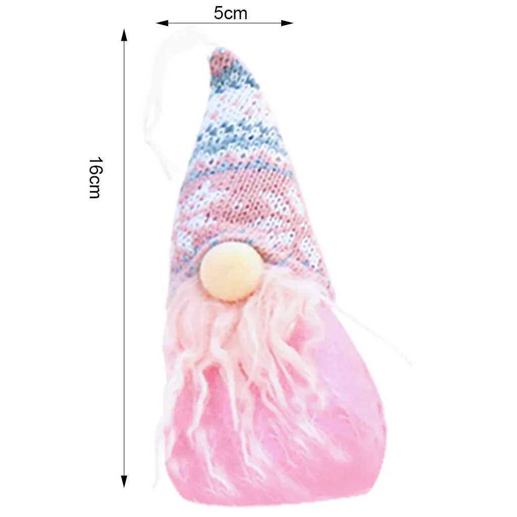 2020 Новый рождественский кулон белая борода безлицевая кукла розовый Санта Клаус