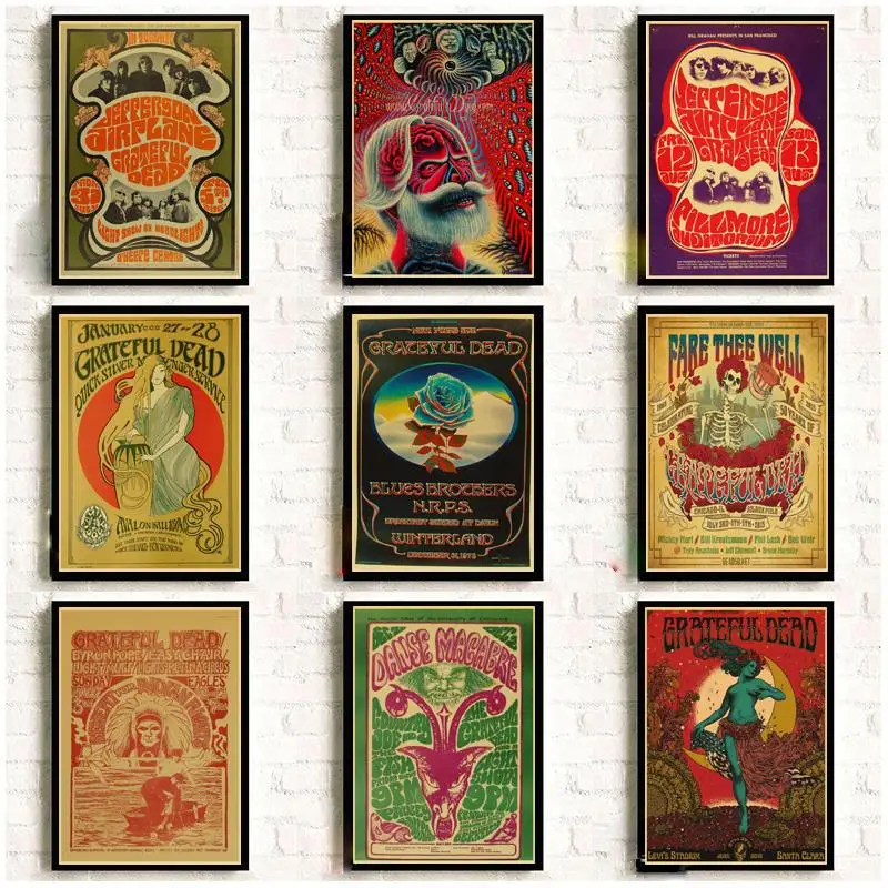 

Cafe Bar Decor Rock Music Grateful Dead Retro Poster Home Room Decor Canvas Painting Vintage Prints Wall Art Pitures on The Wall