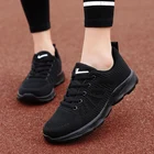 Женские кроссовки для бега, повседневная спортивная обувь, дышащие, плетеные, для прогулок, размера плюс