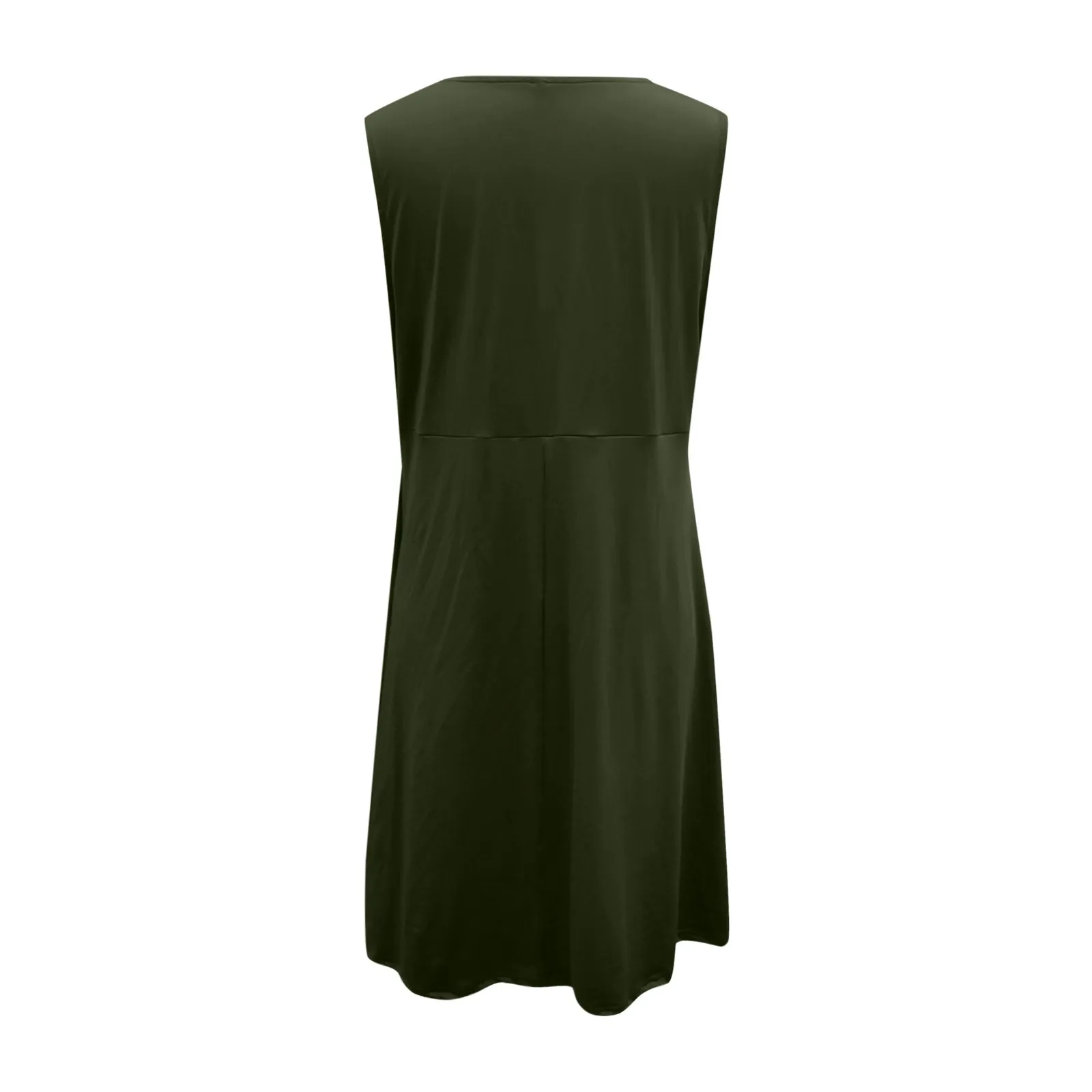 

Women Casual Sleeveless V-Neck Cross Dress Summer Fashion Female Solid Color Beach Skirt Vintage Lady A Line party Mini Vestidos