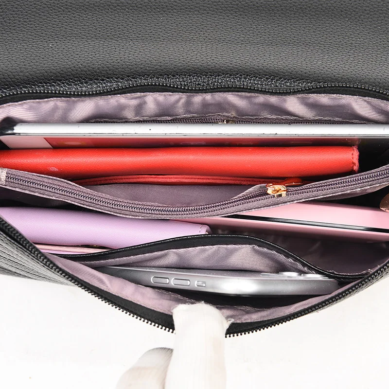 

Simple Retro Women's PU Leather Flap Tote Handbag Solid Color Textured Square Crossbody Bags Female Luxury Elegant Shoulder Bag