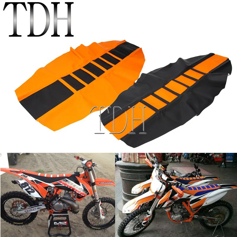 MX Enduro оранжевый ребристые тяги сиденье для захвата чехол XCW EXC XCF SX F шесть дней 65 85