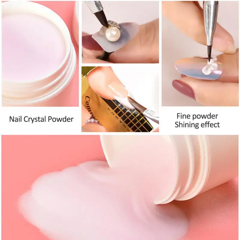 Hot Nail Acrylic Powder Tips Glitter Builder Clear Pink Crystal Manicure Salon Tools TSLM1 | Красота и здоровье