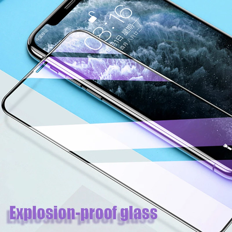 4pcs full cover protective glass for iphone 13 12 11 pro max mini screen protector for iphone 7 8 plus 6 6s se 2020 x xr xs free global shipping