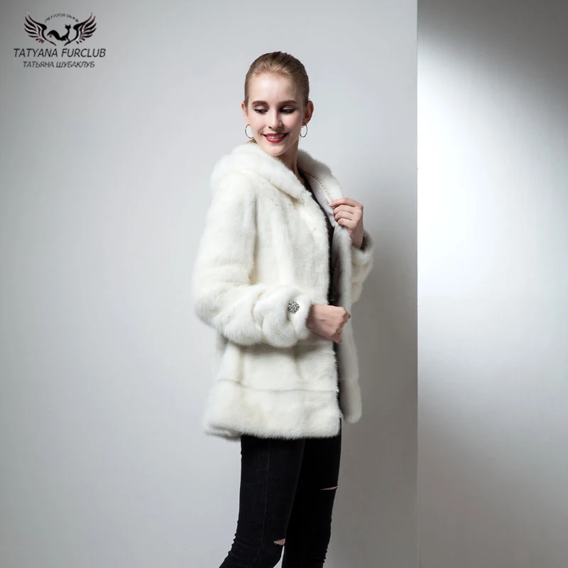 Tatyana furclub, настоящая шуба, Женская юбка, тонкая норковая шуба с меховым капюшоном, натуральная норковая шуба, натуральная Шуба, роскошные шубы