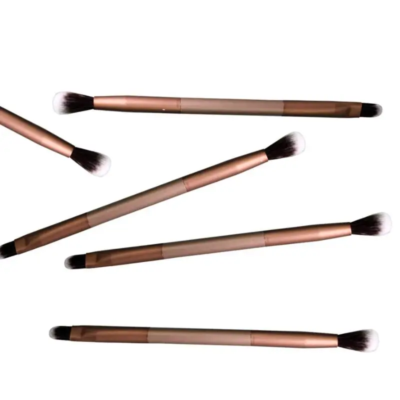 Кисть для макияжа с двойной головкой кисть теней алюминиевой ручкой