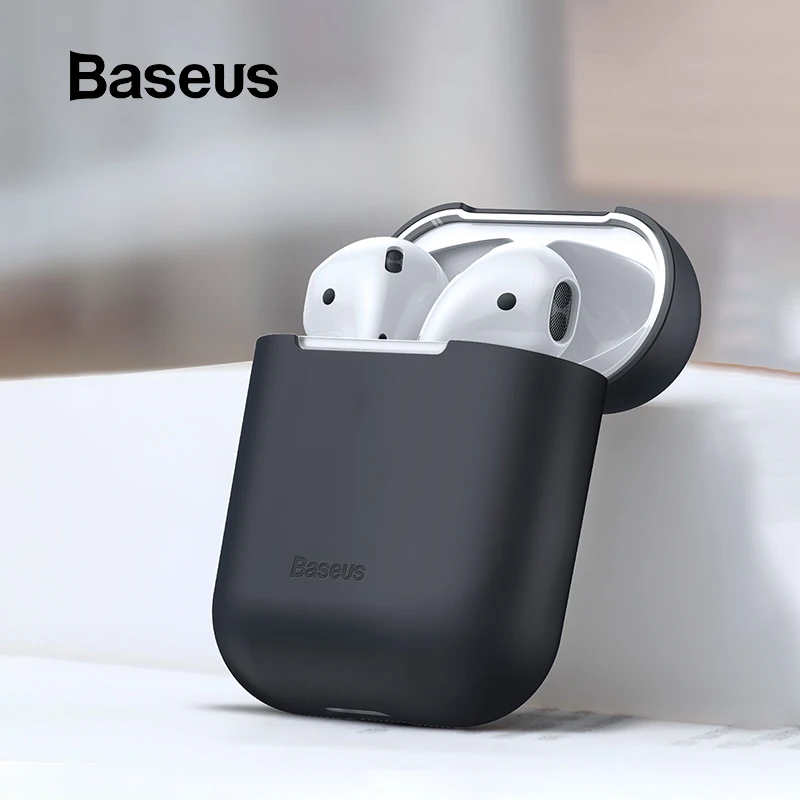 Чехол Baseus для наушников AirPods, Цветной силиконовый чехол для AirPods 2, 1 чехол, беспроводной Bluetooth чехол для наушников Airpods