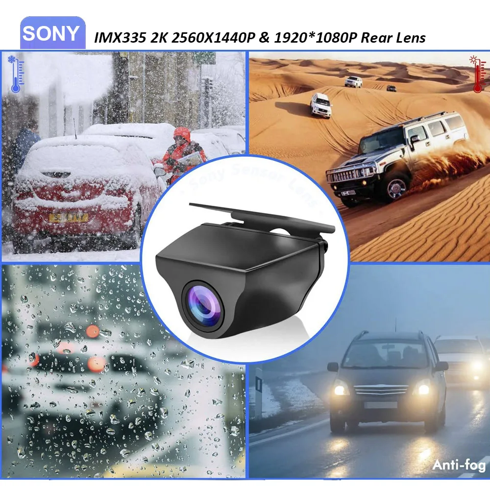 HGDO H66 12 дюймов 2K 1440P Автомобильный видеорегистратор hissilicon CPU двойной объектив Sony FHD