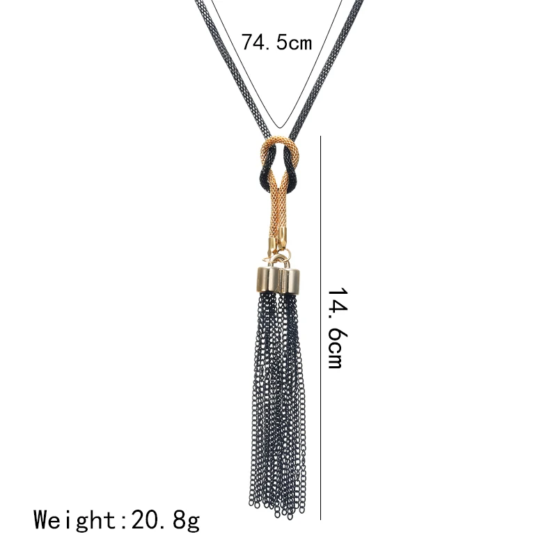 

2020 New Arrival Female Pendant Necklace Tassel Long Winter Sweater Chain Necklace Women Necklaces Wholesale Sales
