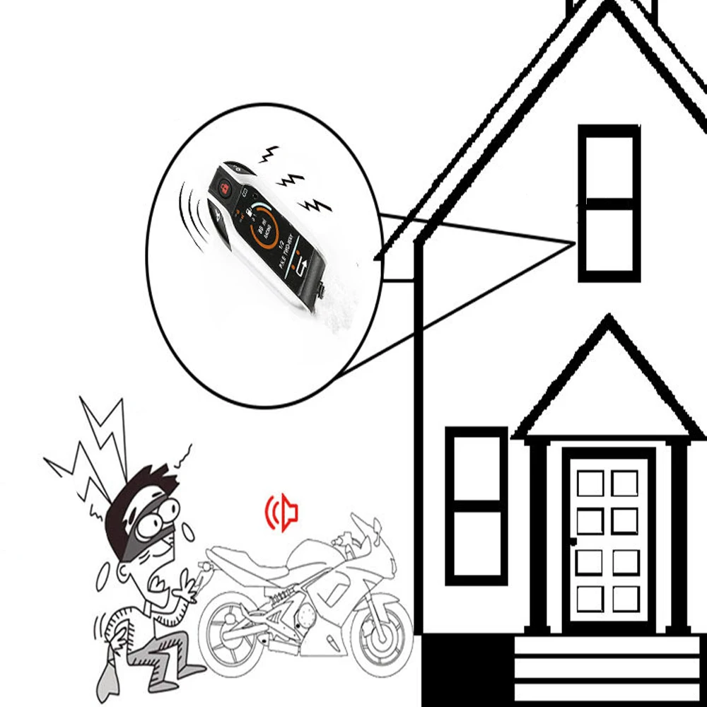 

Two Way Motorcycle Alarm Anti-theft Security System Vibration Alarm Remote Engine Start For Honda YAMAHA Suzuki