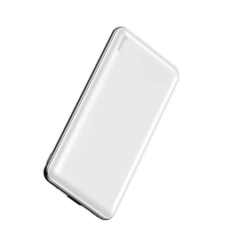 White Baseus 10000 мАч PD Quick Charge power Bank 3A Быстрая зарядка ультра тонкий внешний аккумулятор usb type C зарядное устройство для iPhone X 8 7 Xiaomi Mi - Цвет: White