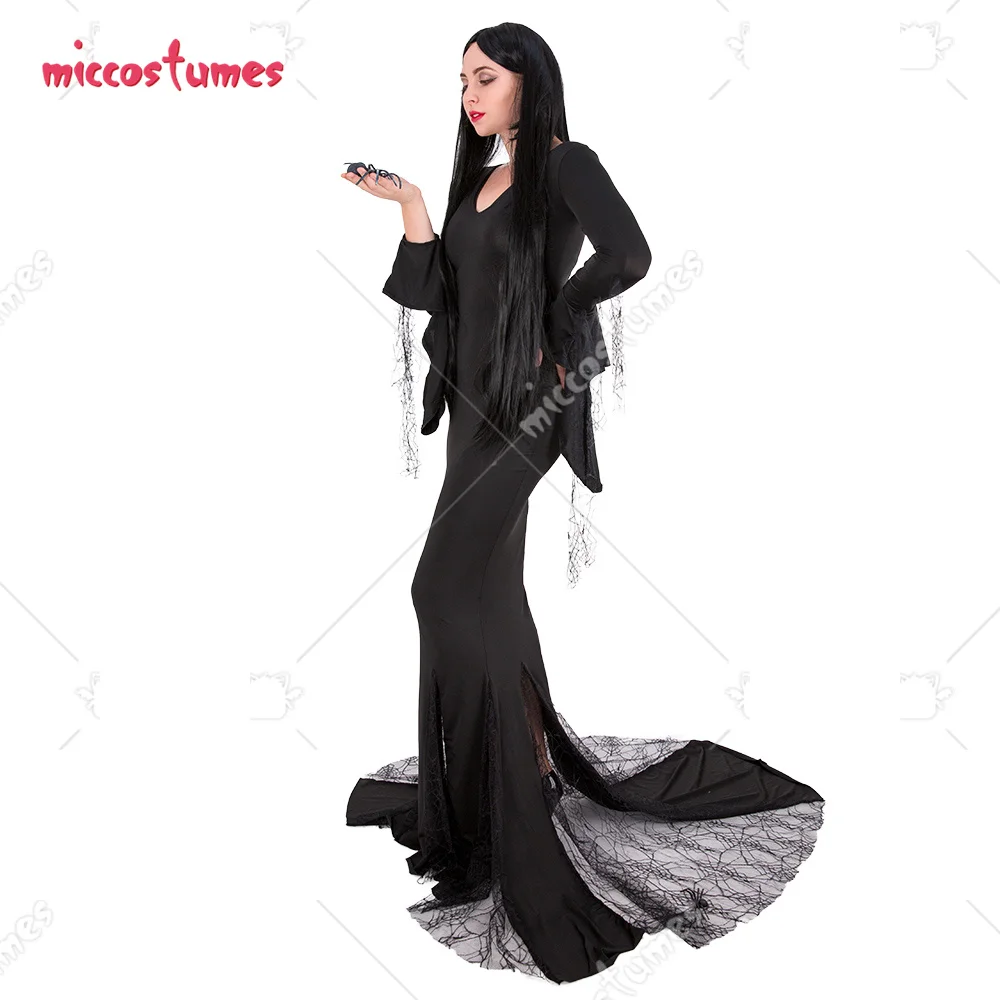 Платье для косплея Morticia addam готический костюм вампира призрака наряд на Хэллоуин