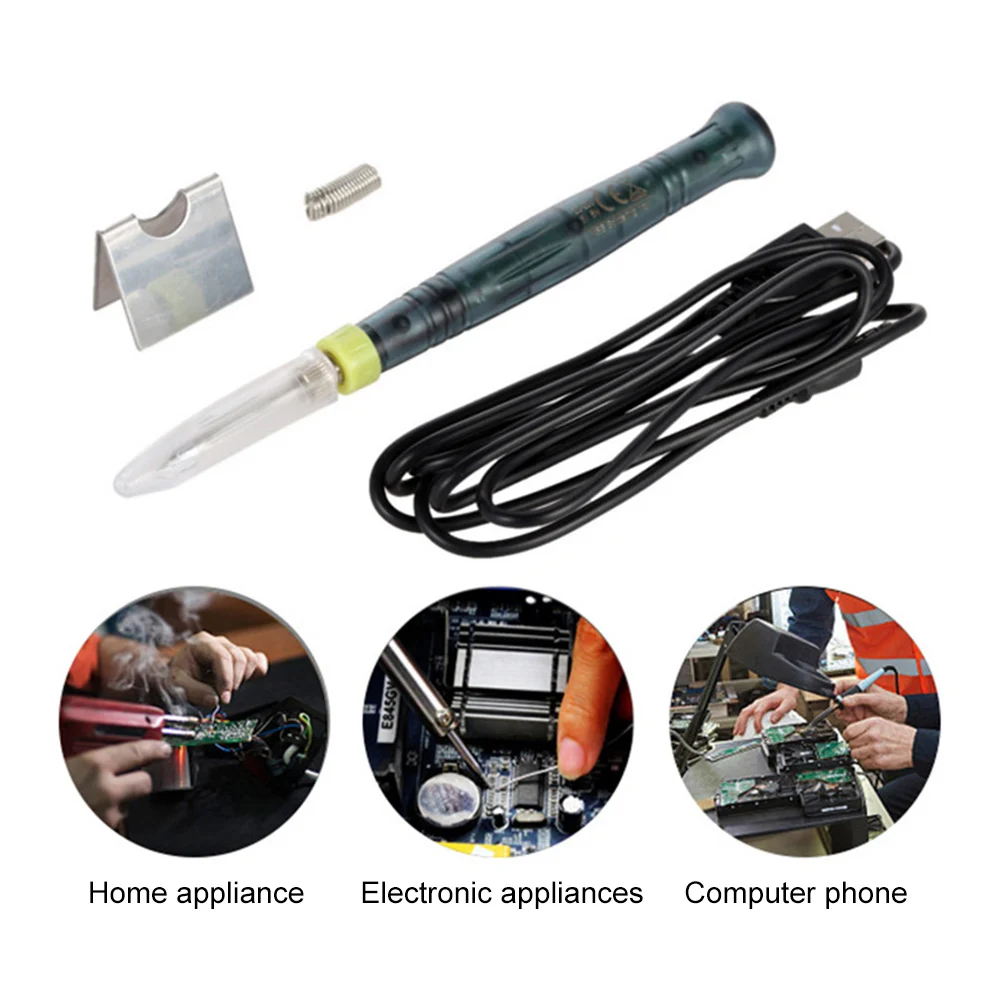 

Metal Electric Soldering Iron Soldering Iron Head USB Electric Powered Soldering Iron Pen Tip Touch Switch Kit