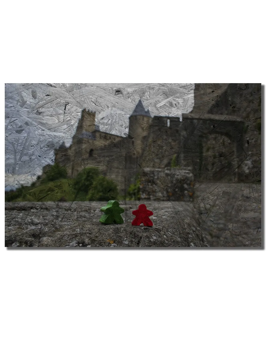 Картина интерьерная на рельефной доске настольные игры Каркассон (Carcassonne