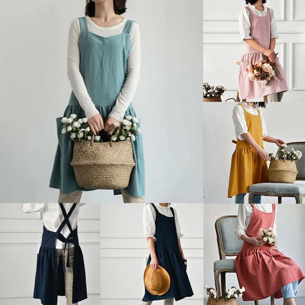 

Kitchen Apron Home Loose Baggy Solid For restaurants/ bakeries Plus Size