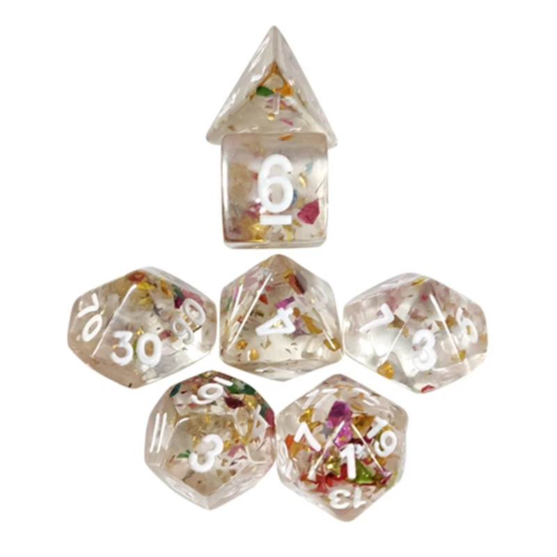 

Y1UC 7pcs/set D20 Polyhedral DND Dice 20 Sided Dices Table Board Role Playing Game for Bar Pub Club Party