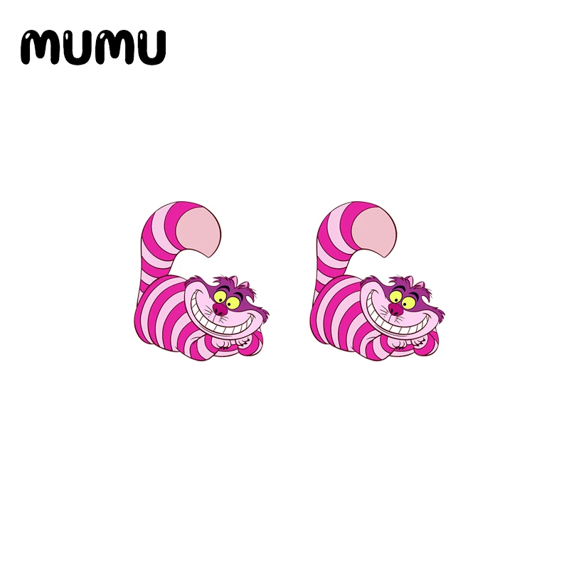 Серьги-гвоздики в виде Алисы стране чудес мультяшная Королева сердец акриловые