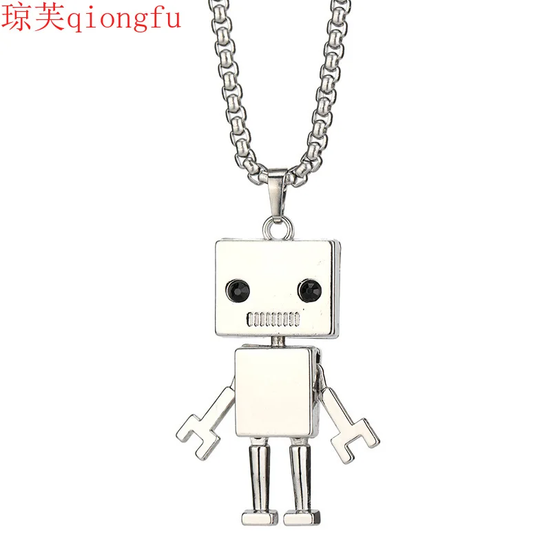 

European and American titanium steel robot necklace pendant sweater chain long clothes accessories pendant Charms Couple pendant
