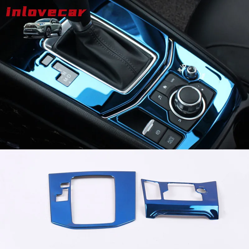 

For Mazda CX-5 CX5 2017 2018 2019 2020 Accessories Central Control AT Gear Panel Trim Covers Interior Stainless Steel Decoration
