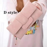 womans wallet fashion leather wallet female purse clutch money women wallet coin purse hasp long solid color luxury brand 522
