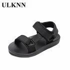 Летние сандалии для девочек ULKNN 2021, детская весенняя обувь, повседневная спортивная обувь для мальчиков, детские мягкие однотонные сандалии на плоской подошве